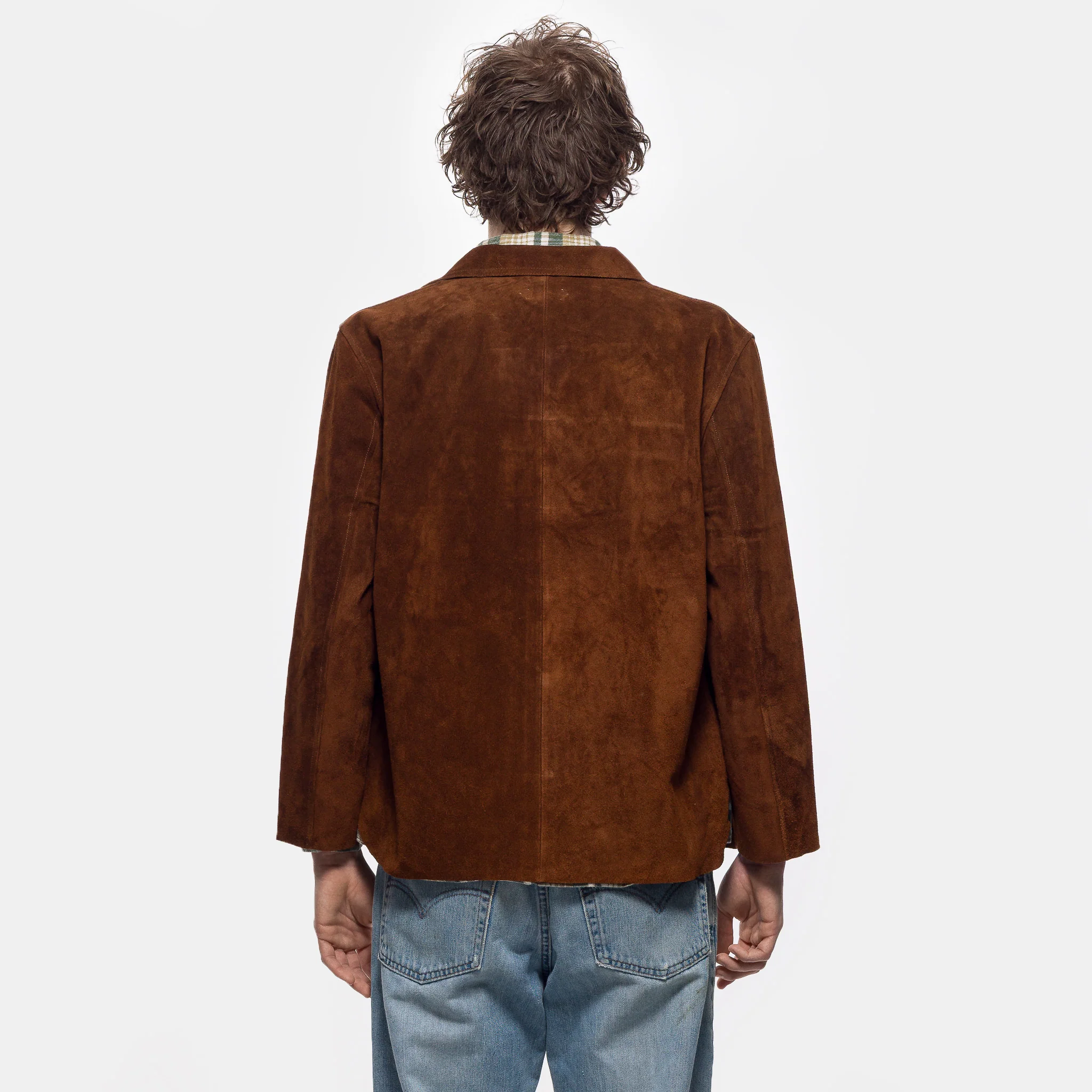 Suede Over Shirt in Brown - Image 4