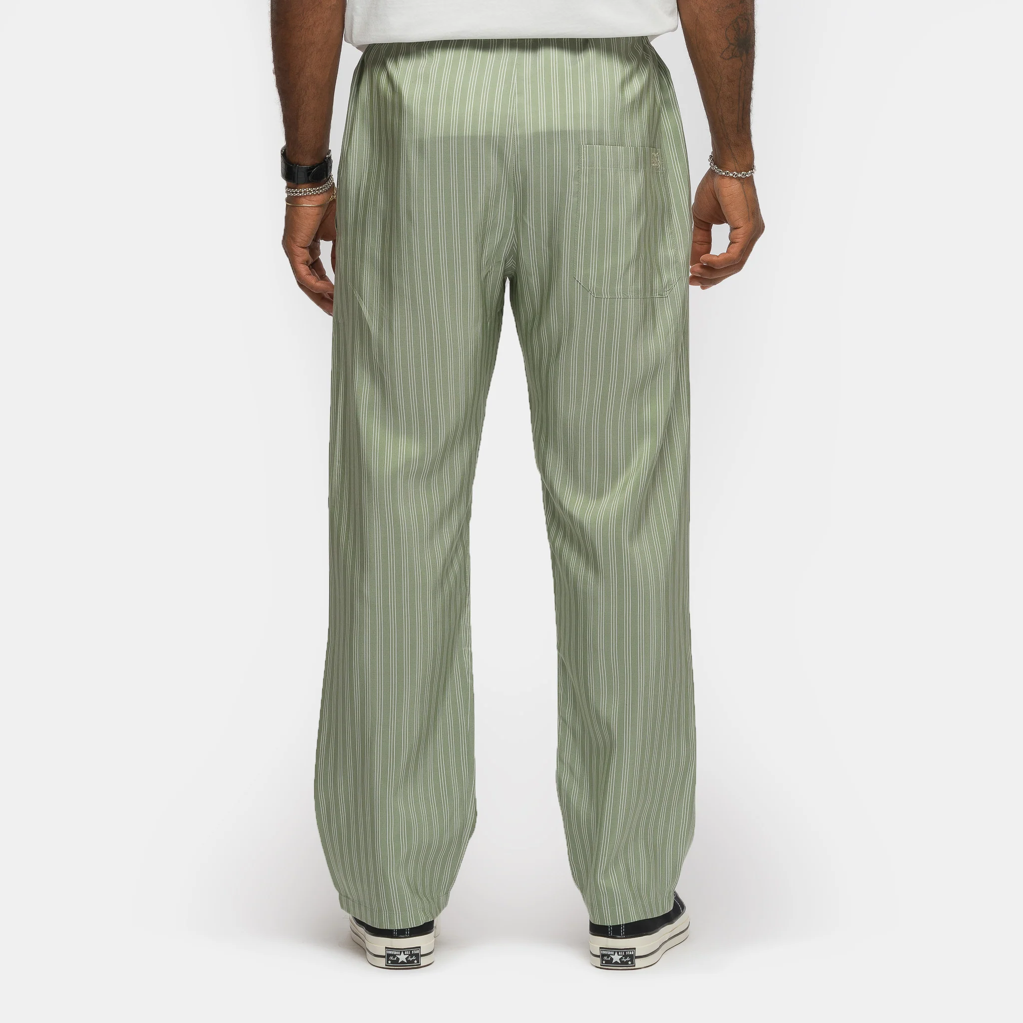 Sylvan Stripe Pajama Pant in Green - Image 3