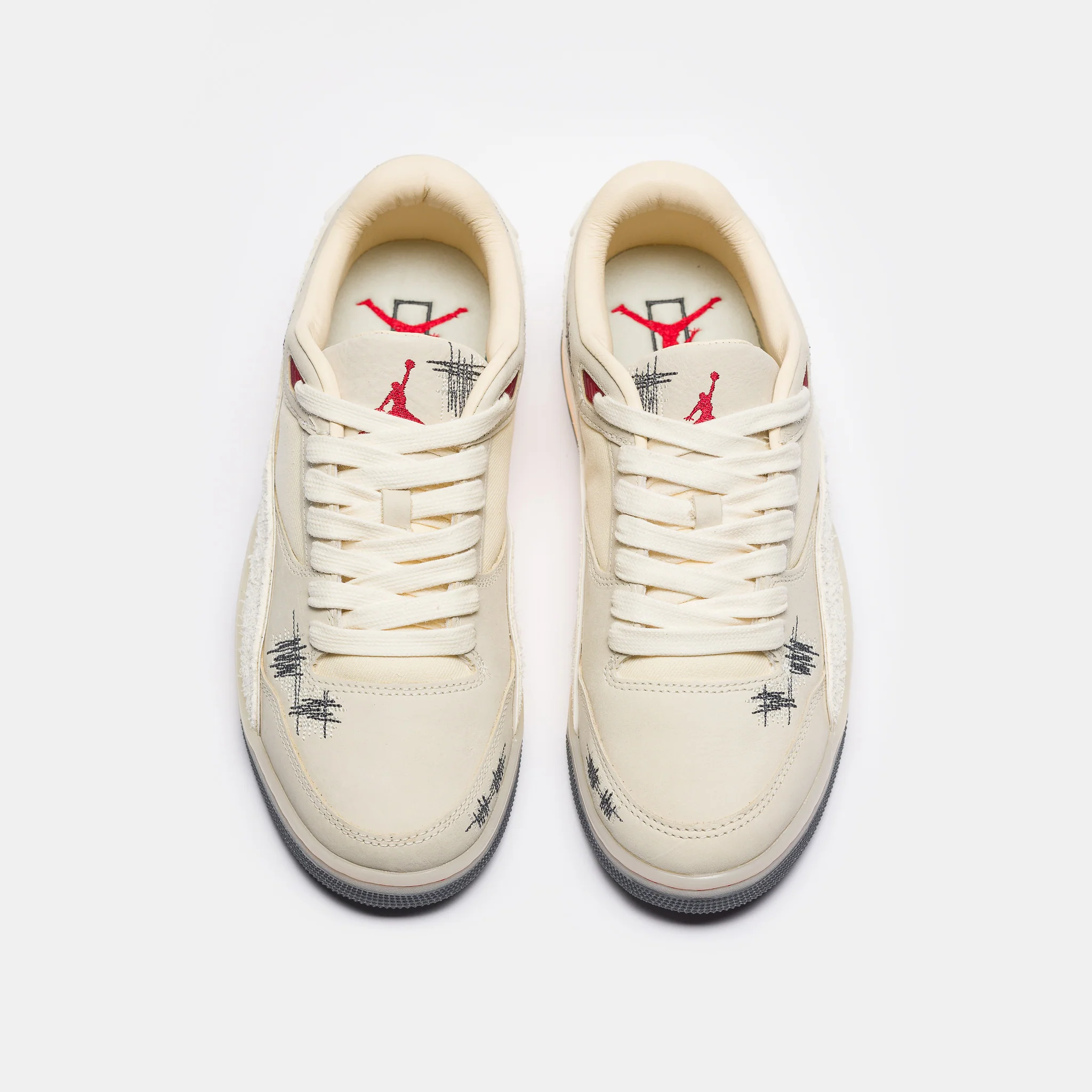 Téla Flight Court Sneaker in Coconut Milk/Varsity Red/Muslin/Off Noir - Image 4