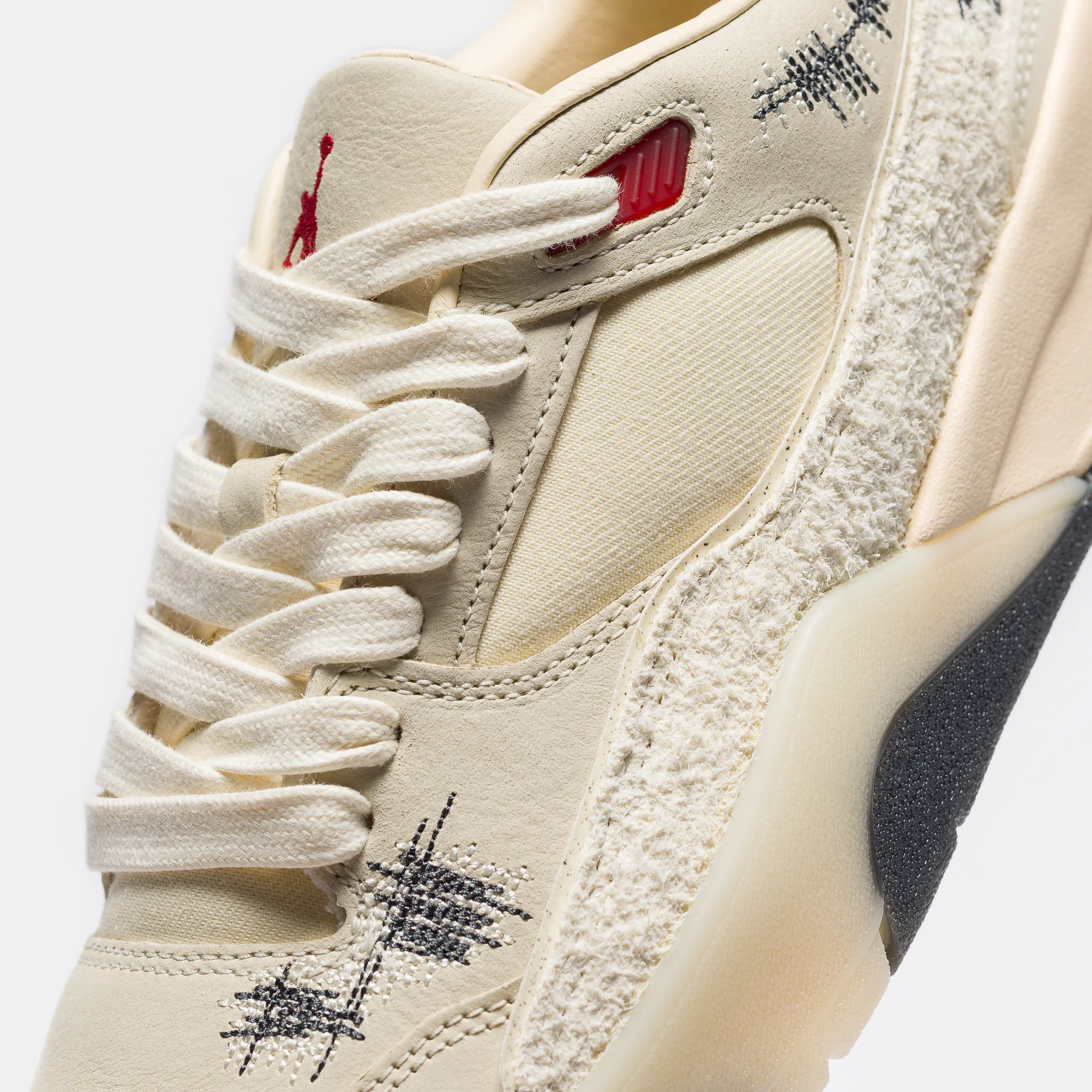 Téla Flight Court Sneaker in Coconut Milk/Varsity Red/Muslin/Off Noir - Image 5