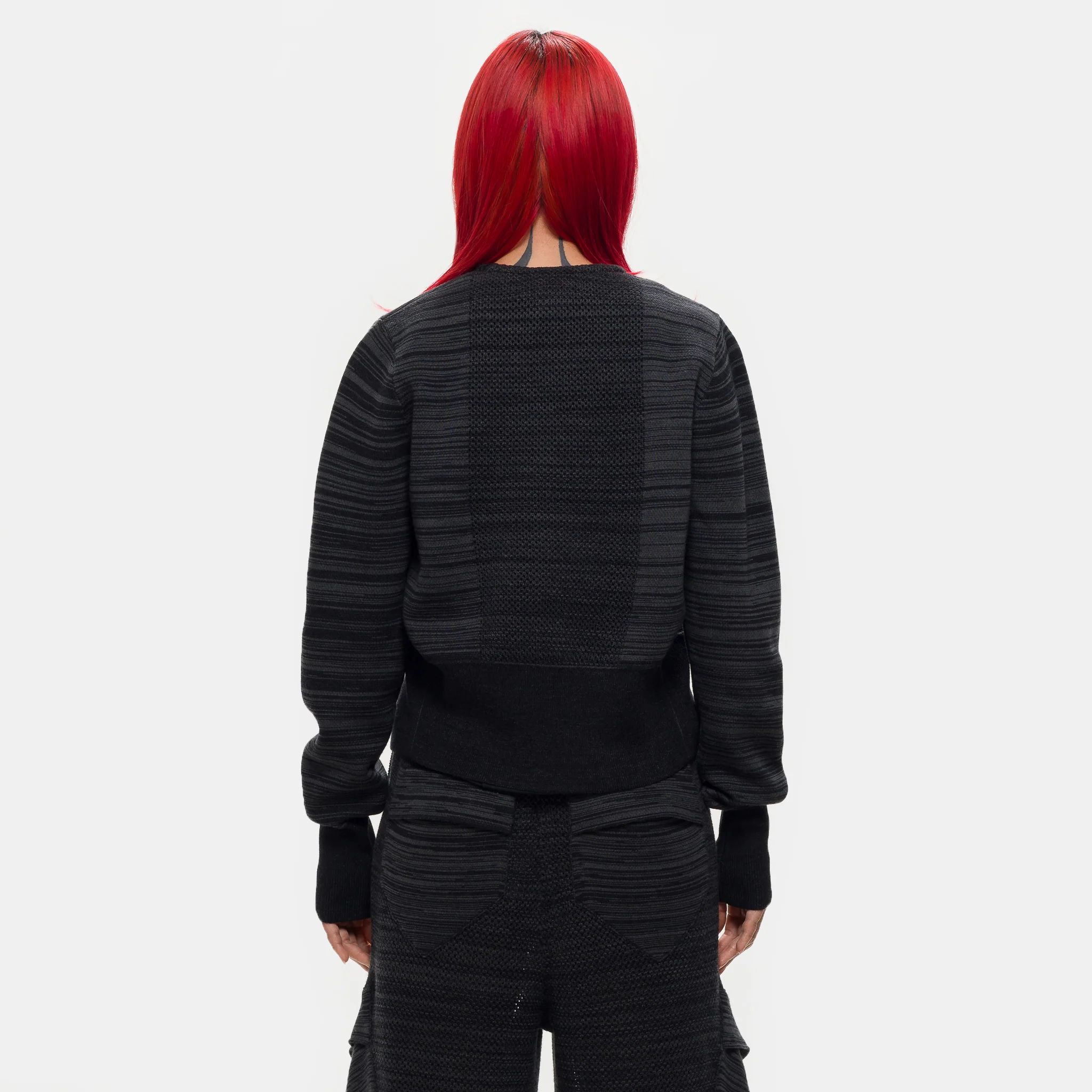 Téla Knit Cardigan in Dark Smokey Grey/Black - Image 3