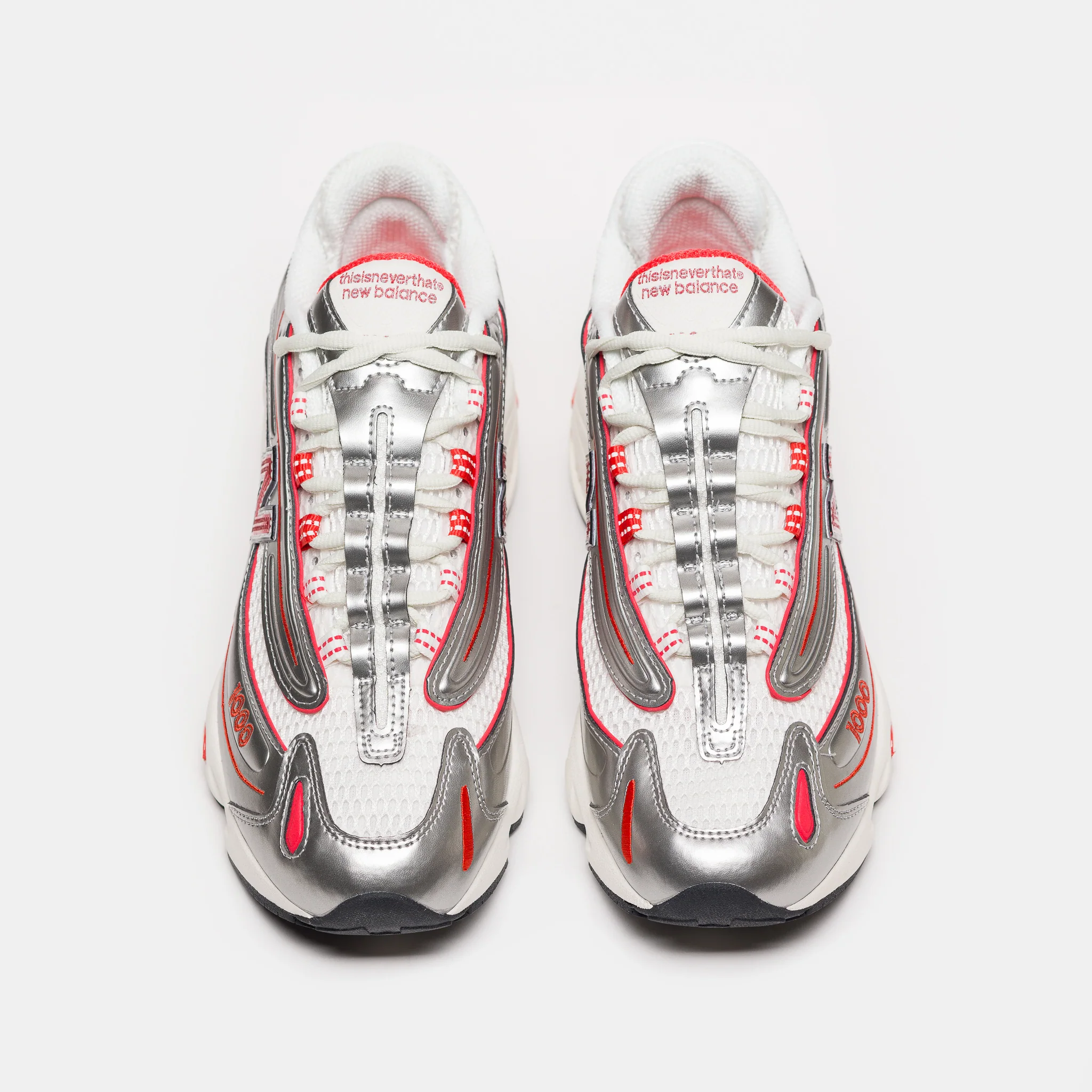 Thisisneverthat 1000 Sneaker in Silver/Valiant Poppy - Image 4