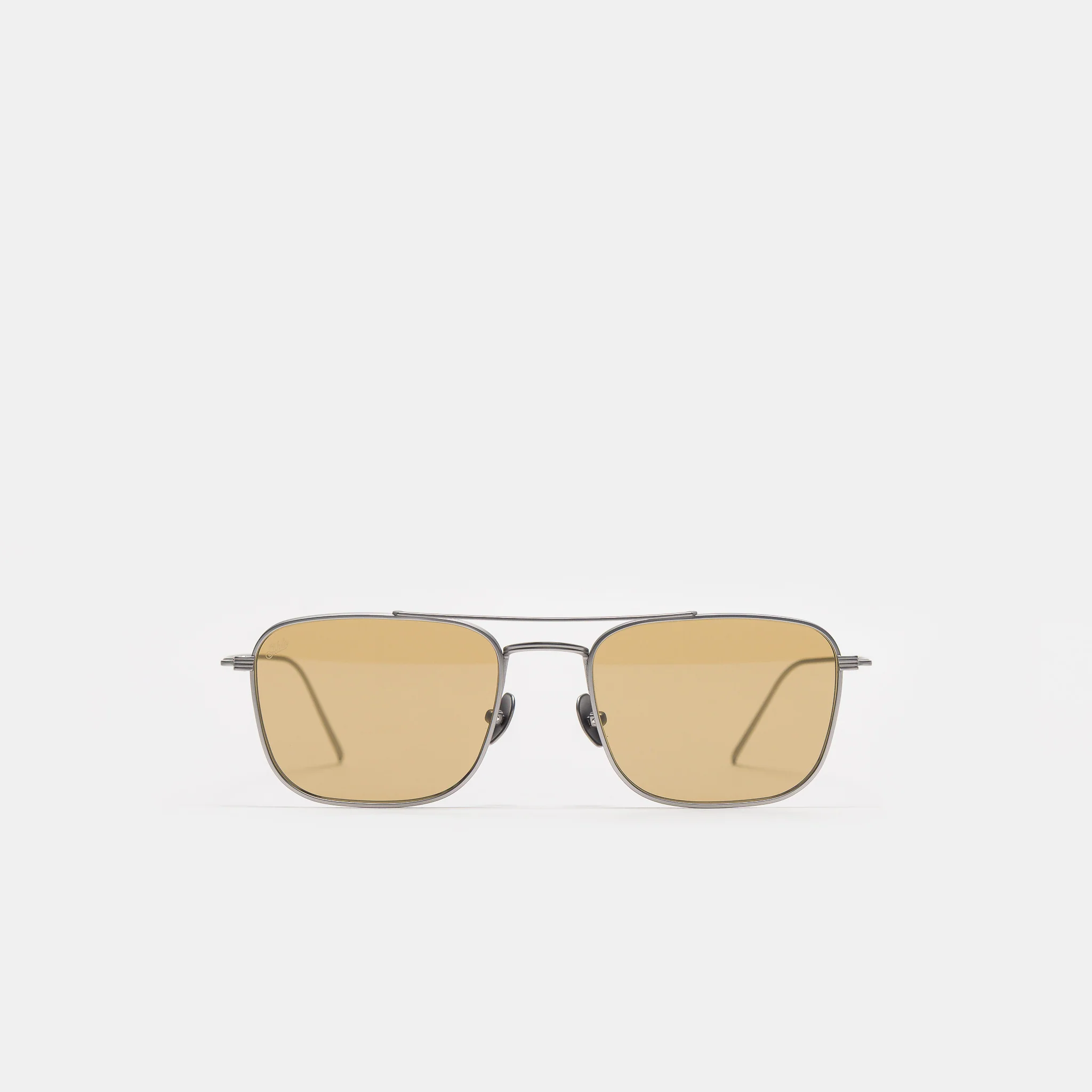 Titan Sunglasses in Matte Silver/Light Brown