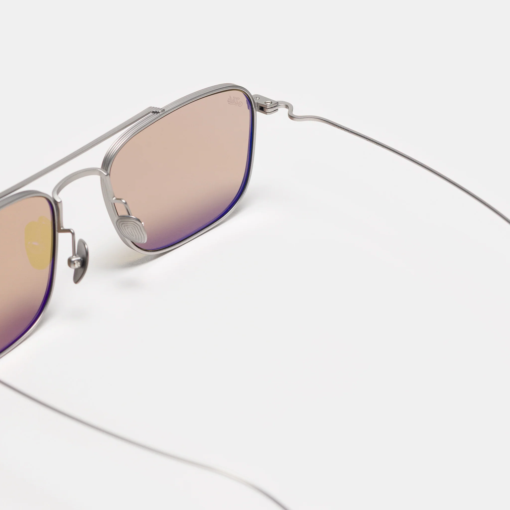 Titan Sunglasses in Matte Silver/Light Brown - Image 4