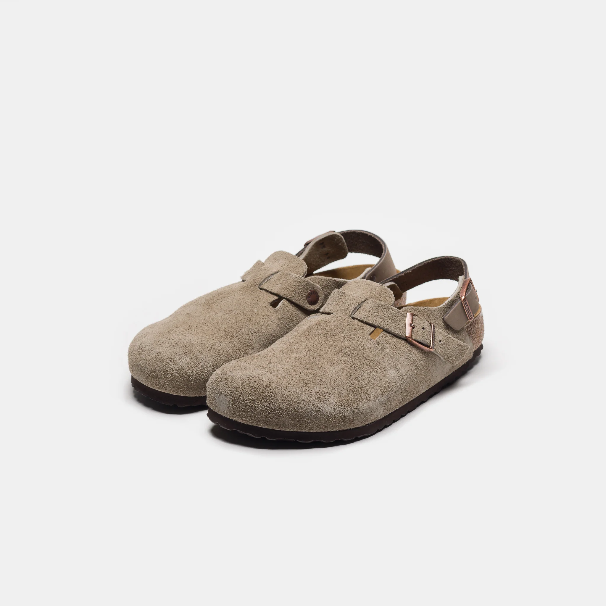 Tokio Suede Clog in Taupe - Image 3