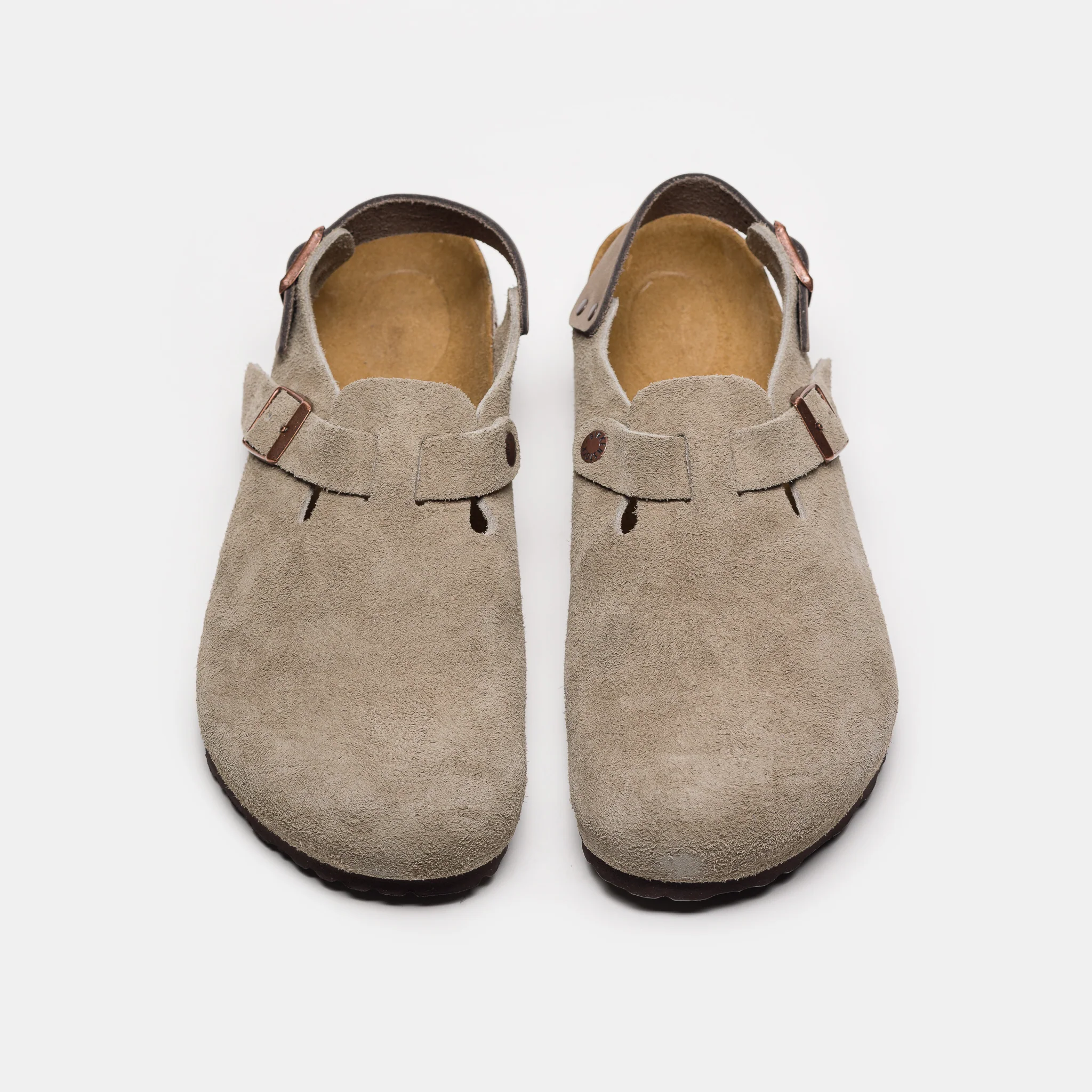 Tokio Suede Clog in Taupe - Image 4