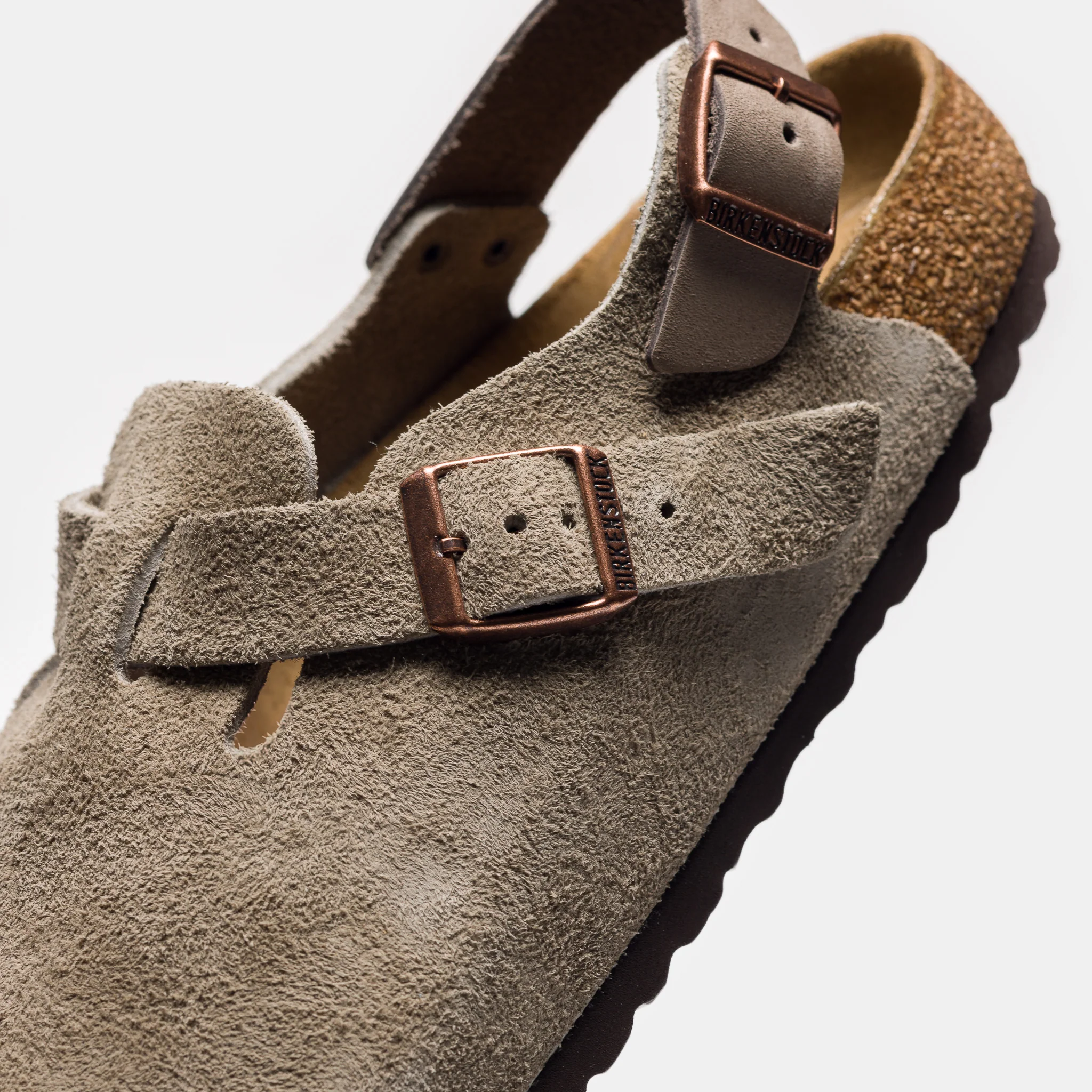Tokio Suede Clog in Taupe - Image 5