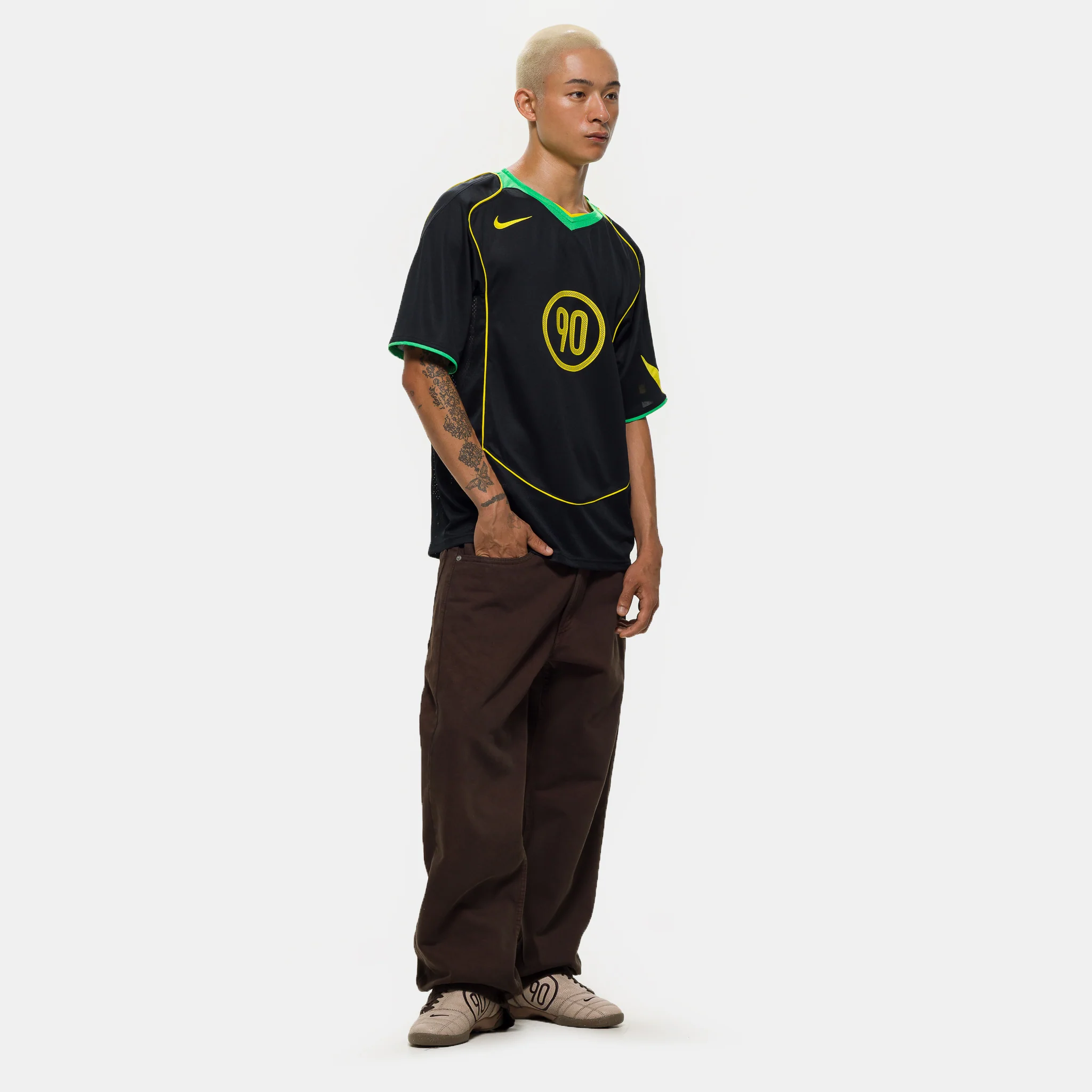 Total 90 Dri-FIT Soccer Jersey in Black/Green Spark/Opti Yellow - Image 2