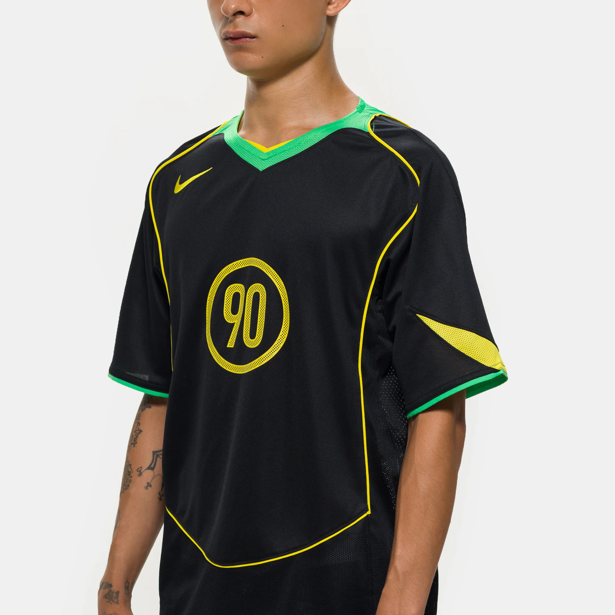 Total 90 Dri-FIT Soccer Jersey in Black/Green Spark/Opti Yellow - Image 4