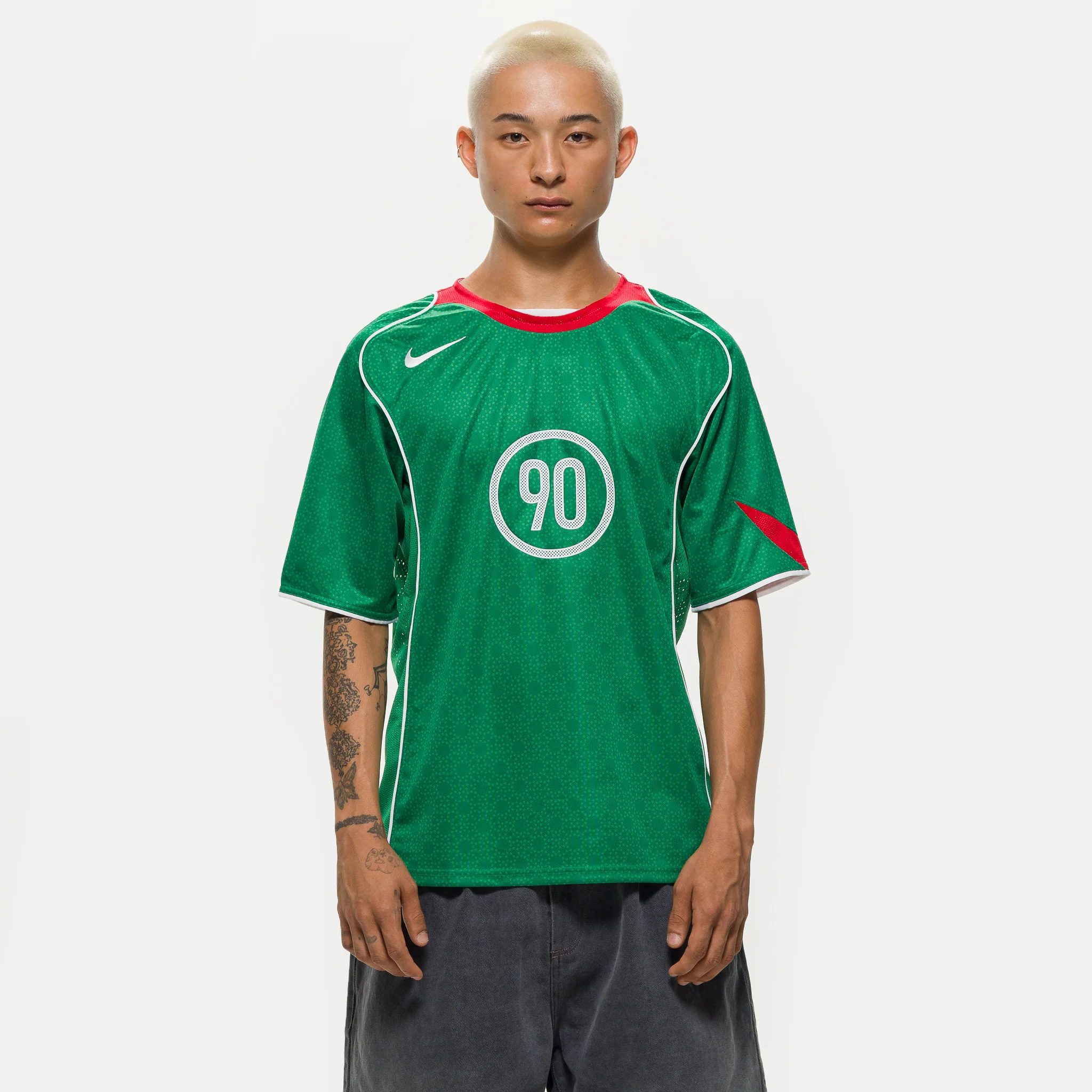 Total 90 Dri-FIT Soccer Jersey in Classic Green/Sport Red/White