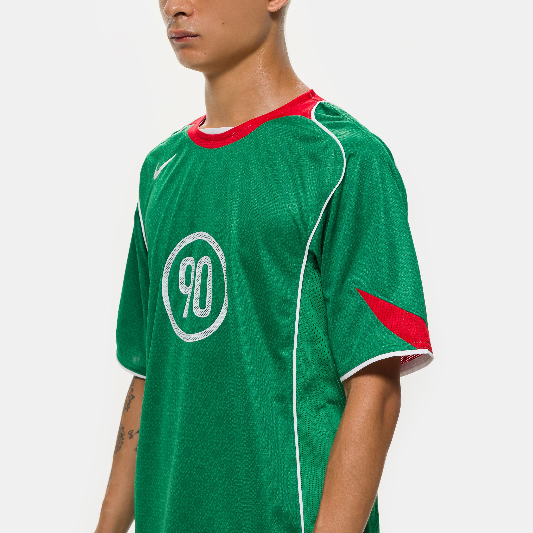 Total 90 Dri-FIT Soccer Jersey in Classic Green/Sport Red/White - Image 4