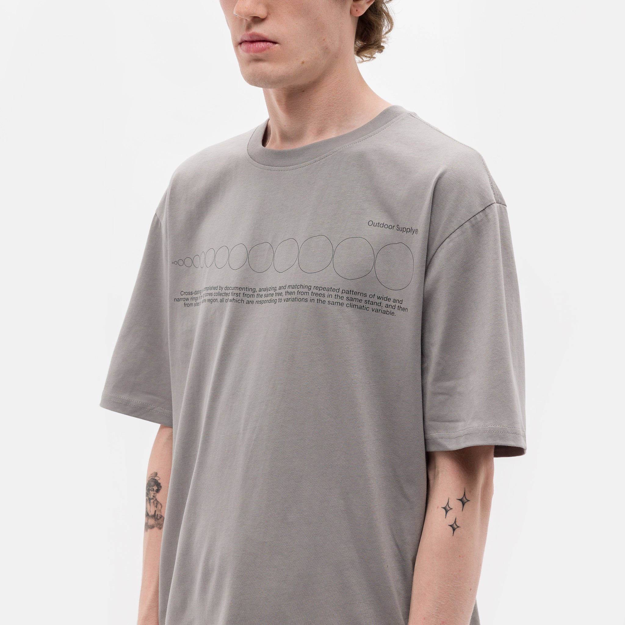 Tree Rings SS T-Shirt	in Grey - Image 4