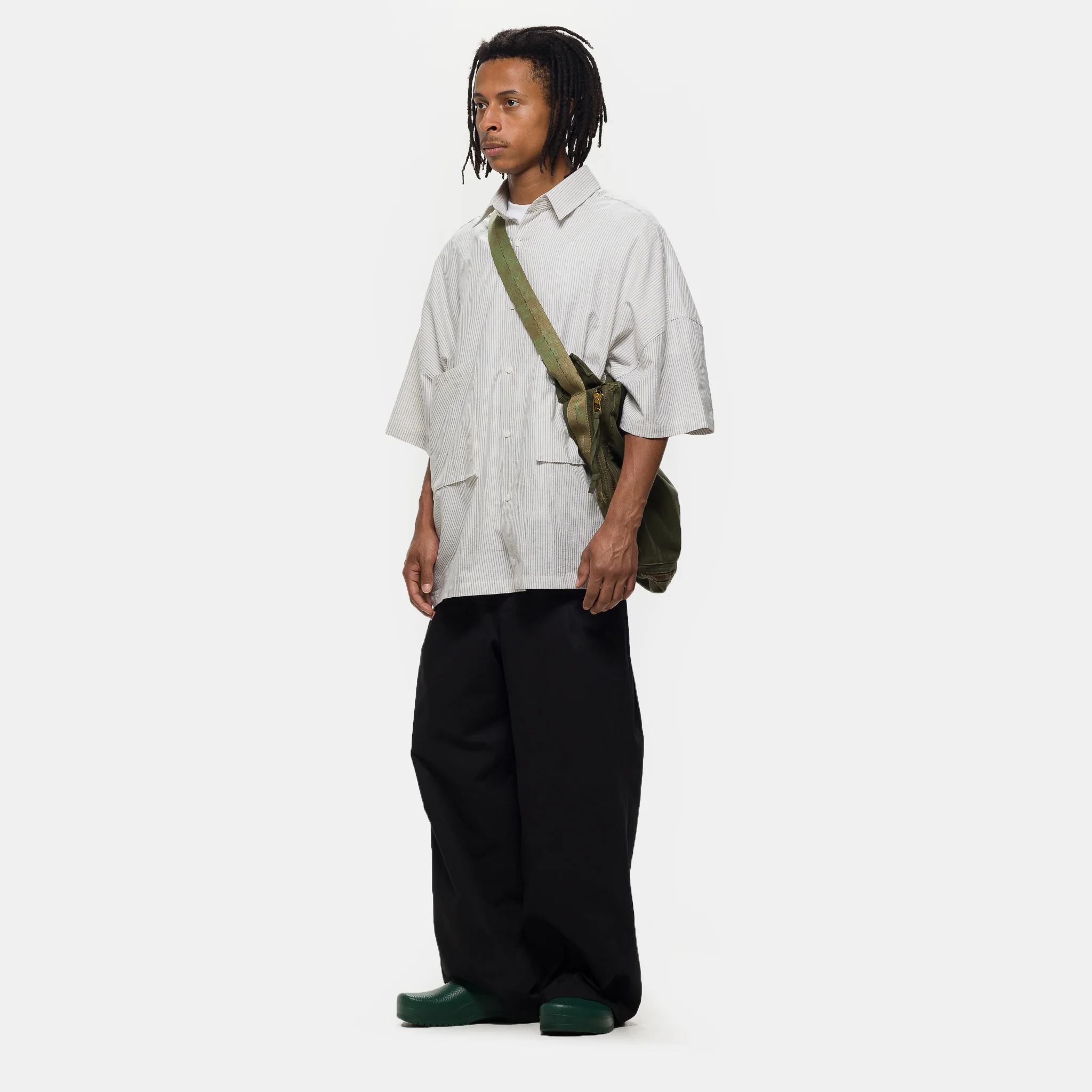 Two-Pocket Big Shirt in Blue Stripe - Image 2