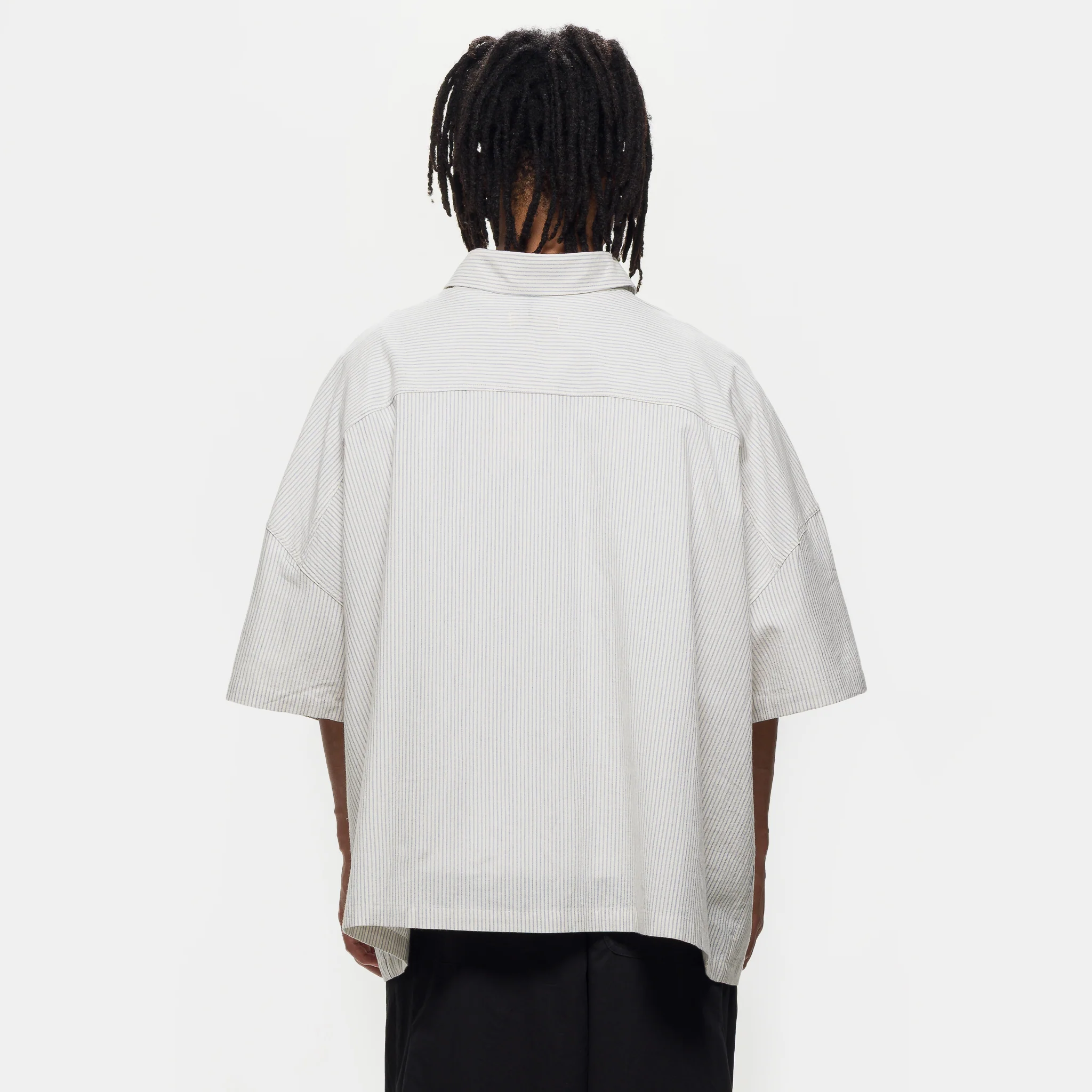Two-Pocket Big Shirt in Blue Stripe - Image 3