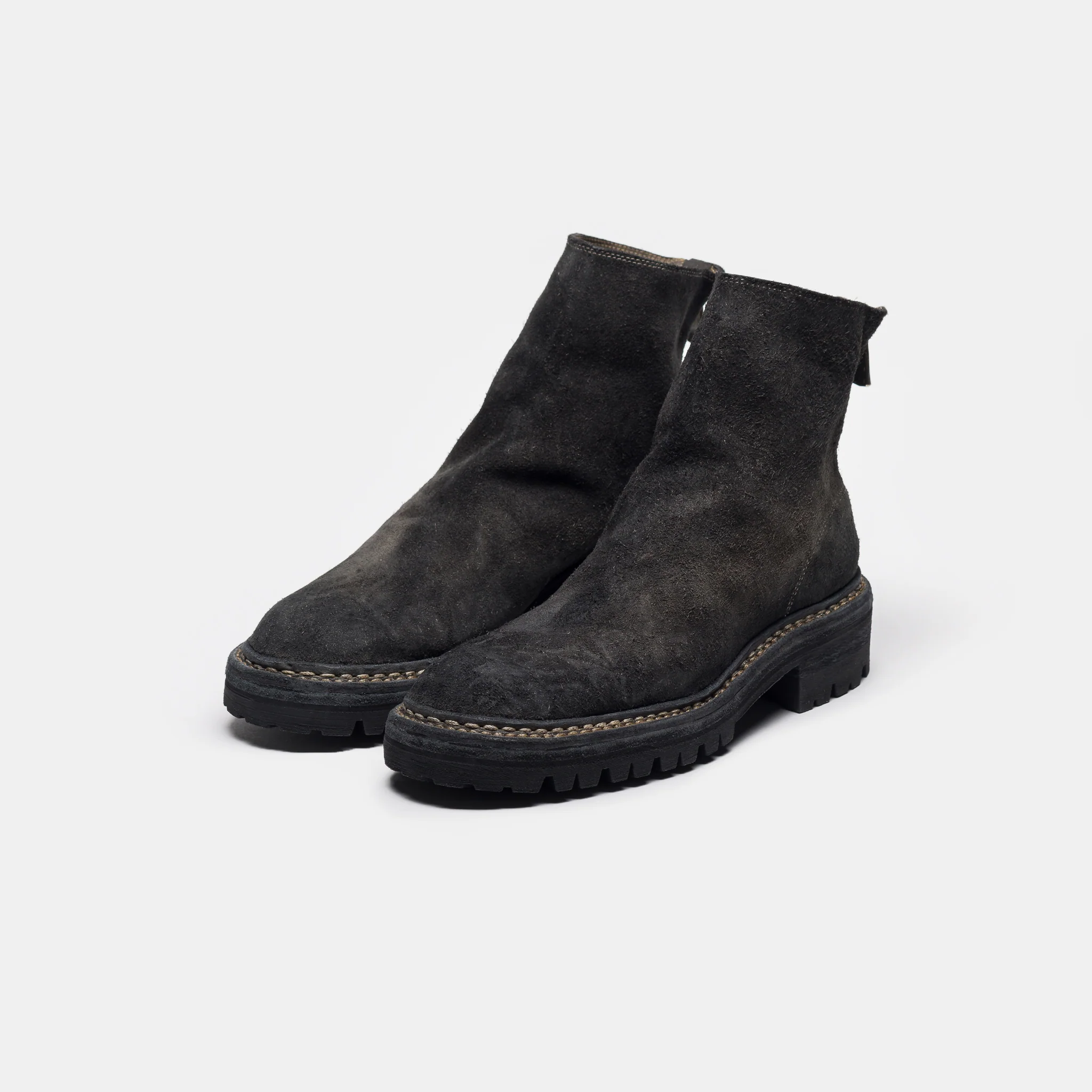 Undercover x Nonnative 996V_UN Reverse Horse Leather Back Zip Boot in Charcoal - Image 3