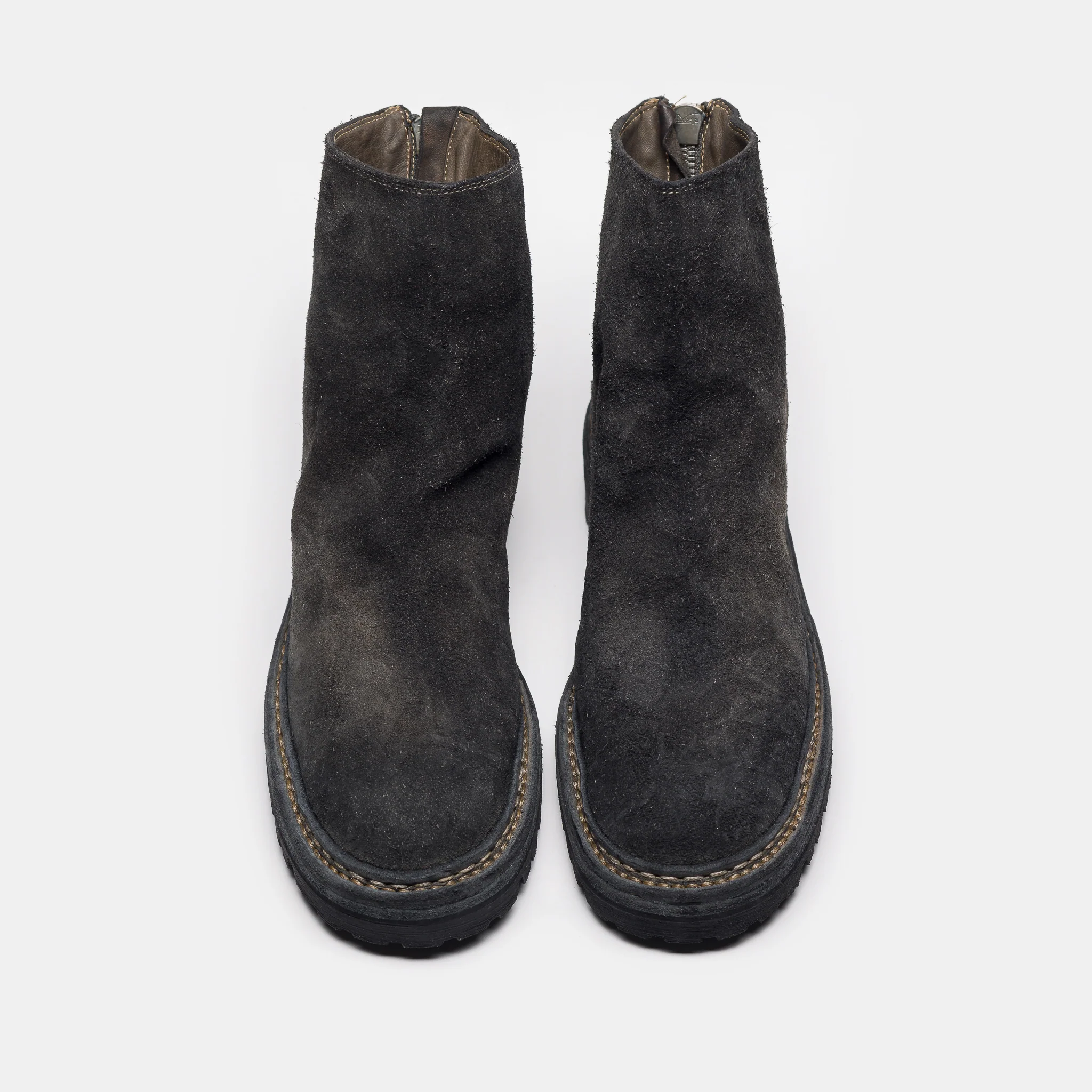 Undercover x Nonnative 996V_UN Reverse Horse Leather Back Zip Boot in Charcoal - Image 4