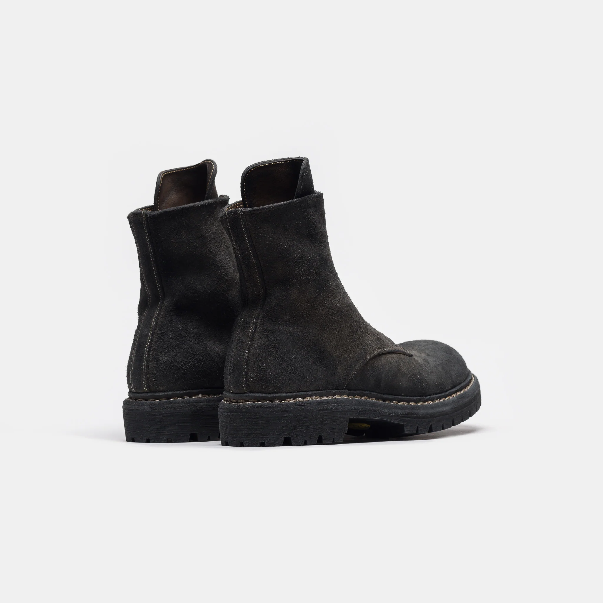 Undercover x Nonnative GR06FRV_N Reverse Horse Leather Center Zip Boot in Charcoal - Image 5
