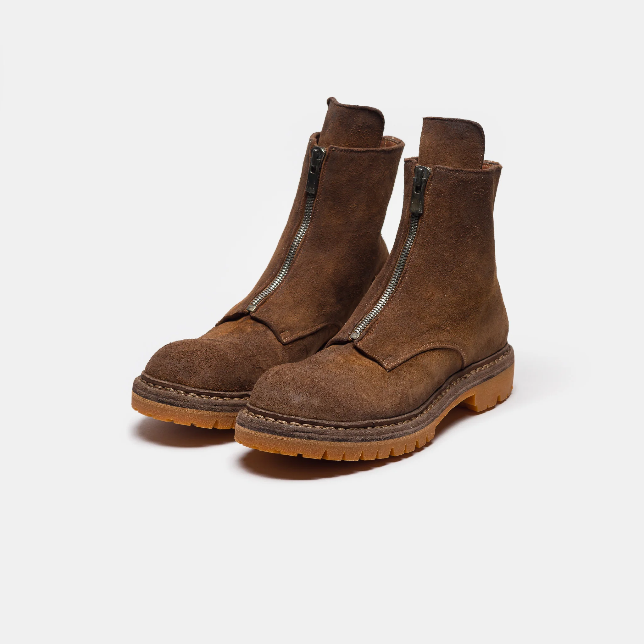 Undercover x Nonnative GR06FRV_N Reverse Horse Leather Center Zip Boot in Light Brown - Image 3