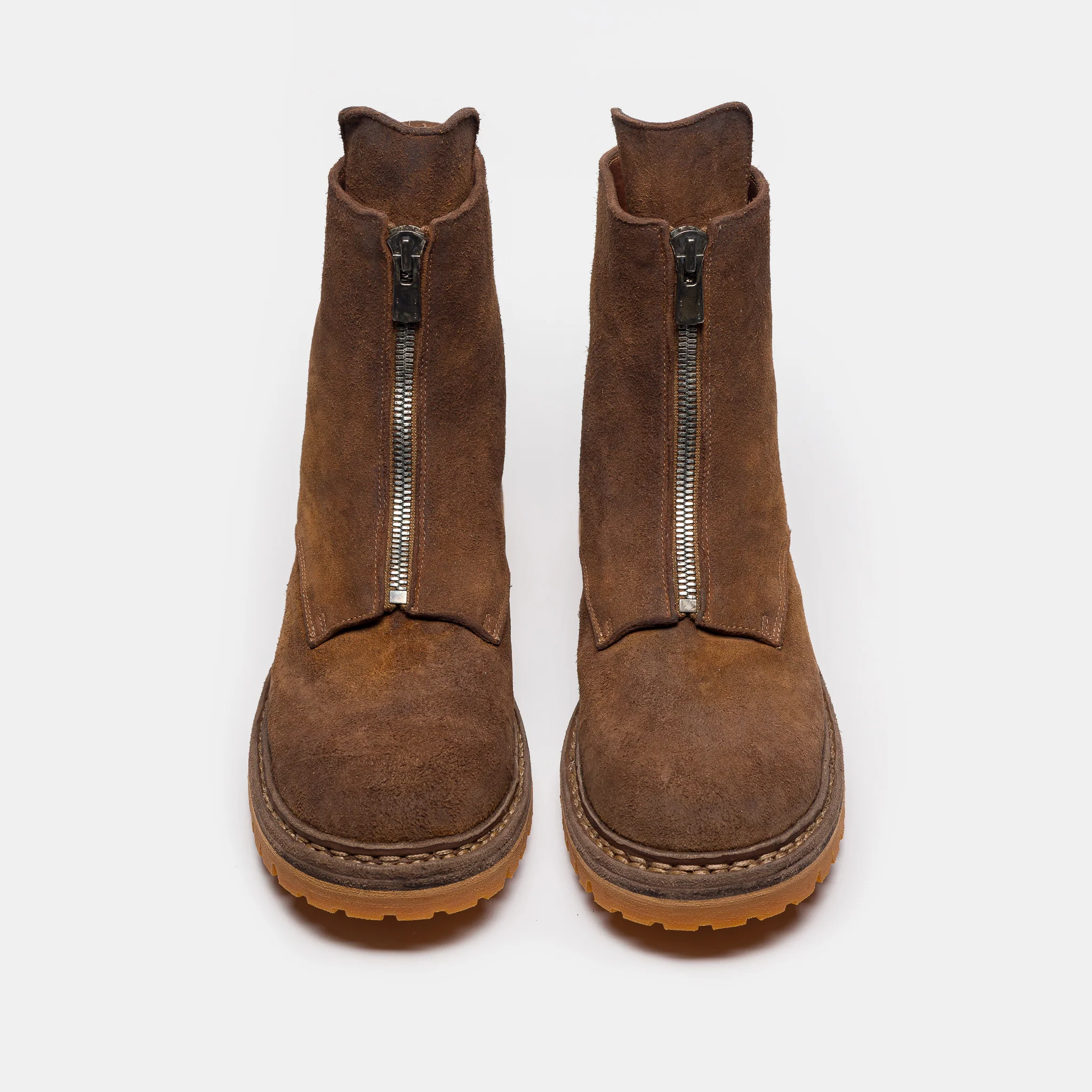 Undercover x Nonnative GR06FRV_N Reverse Horse Leather Center Zip Boot in Light Brown - Image 5