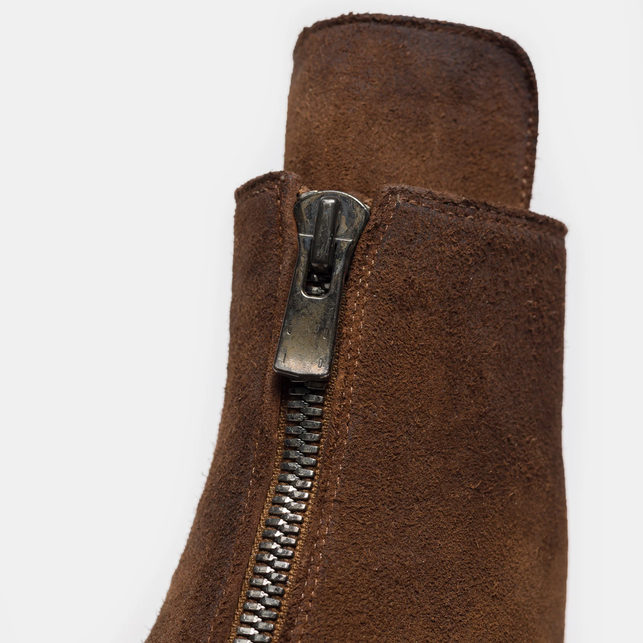 Undercover x Nonnative GR06FRV_N Reverse Horse Leather Center Zip Boot in Light Brown - Image 6