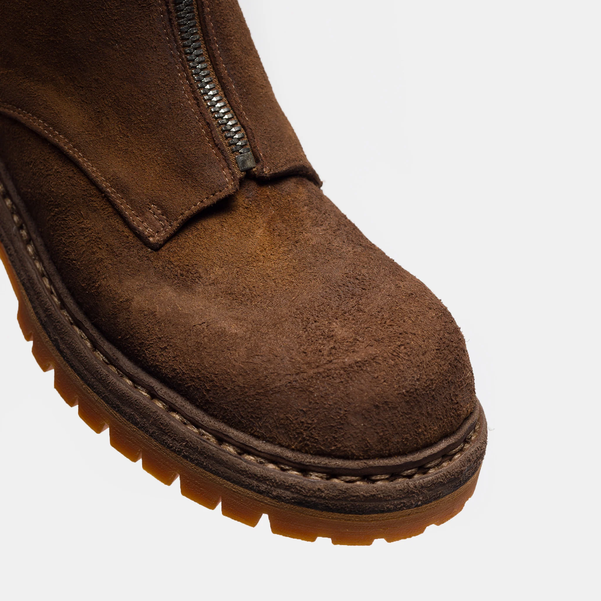 Undercover x Nonnative GR06FRV_N Reverse Horse Leather Center Zip Boot in Light Brown - Image 7