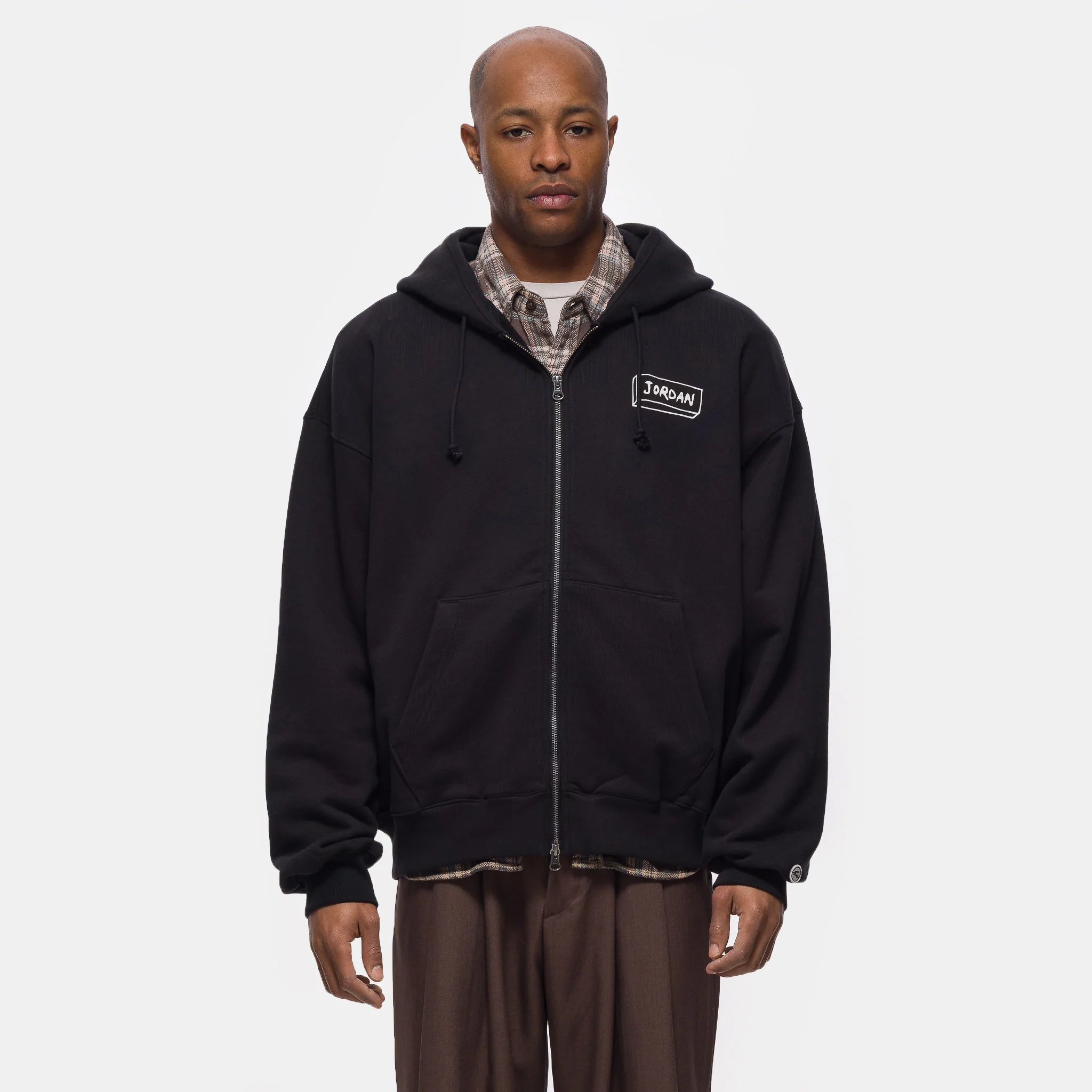 Union x Fragment Full-Zip Hoodie in Black/Sail