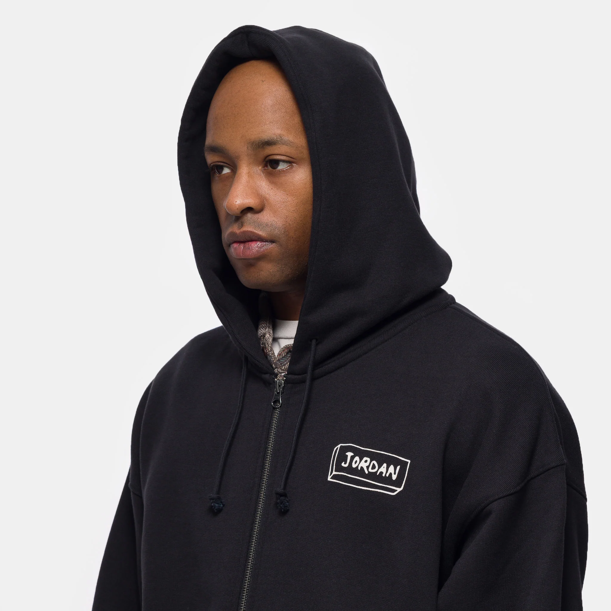 Union x Fragment Full-Zip Hoodie in Black/Sail - Image 4