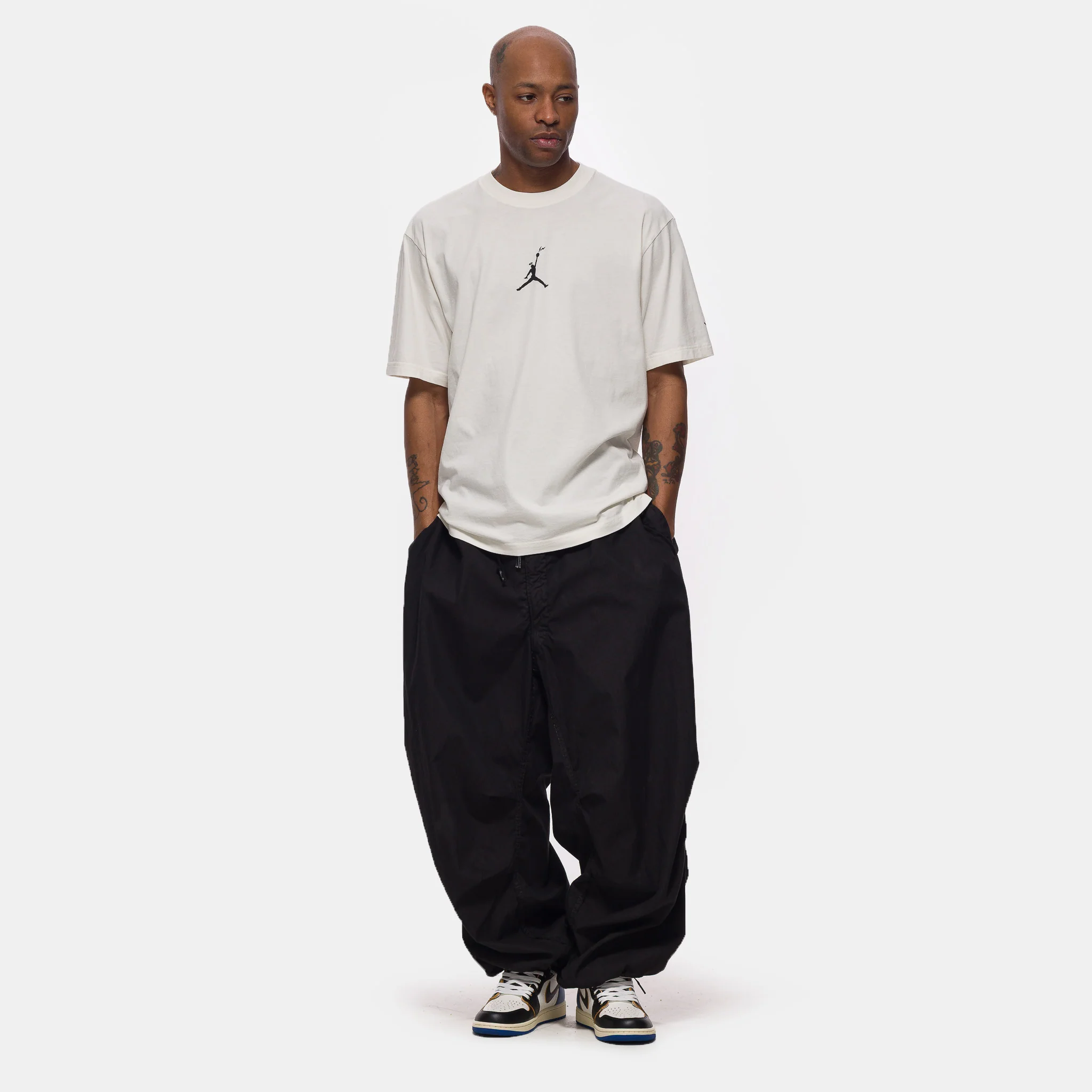 Union x Fragment T-Shirt in Pale Ivory/Ivory/Black - Image 2