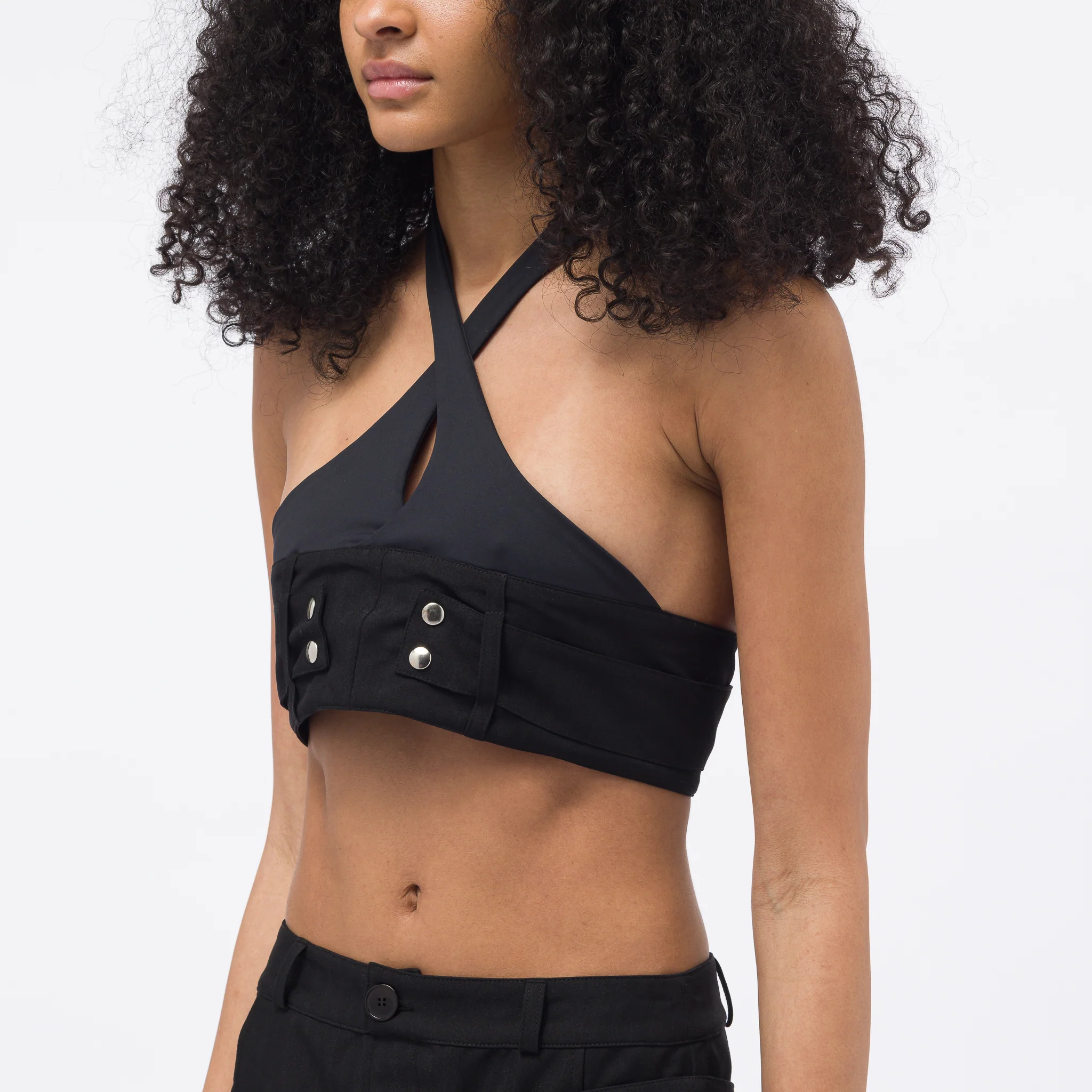 Vinyl Halter Top in Black - Image 4