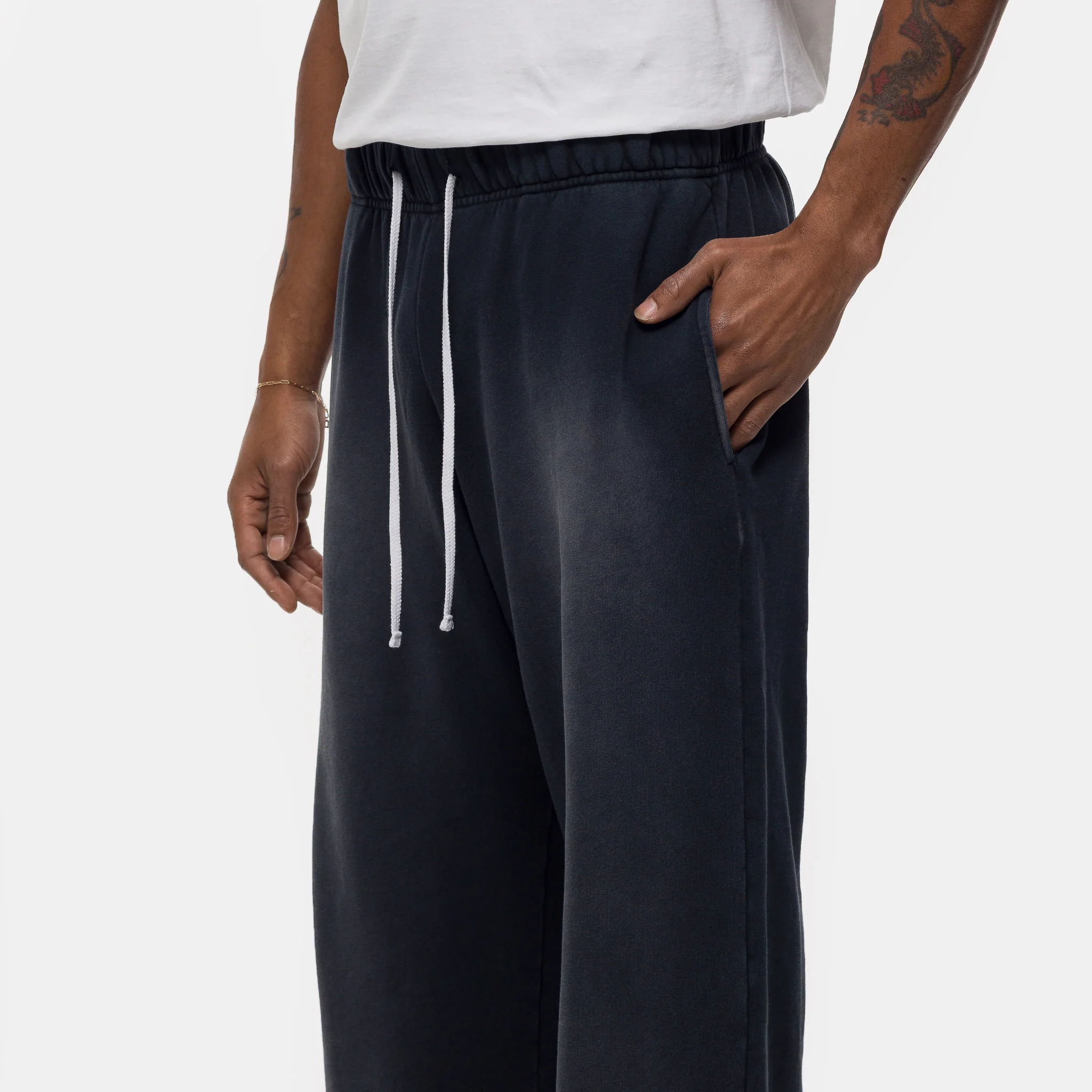 Washed Baggy Sweatpant in Black - Image 4