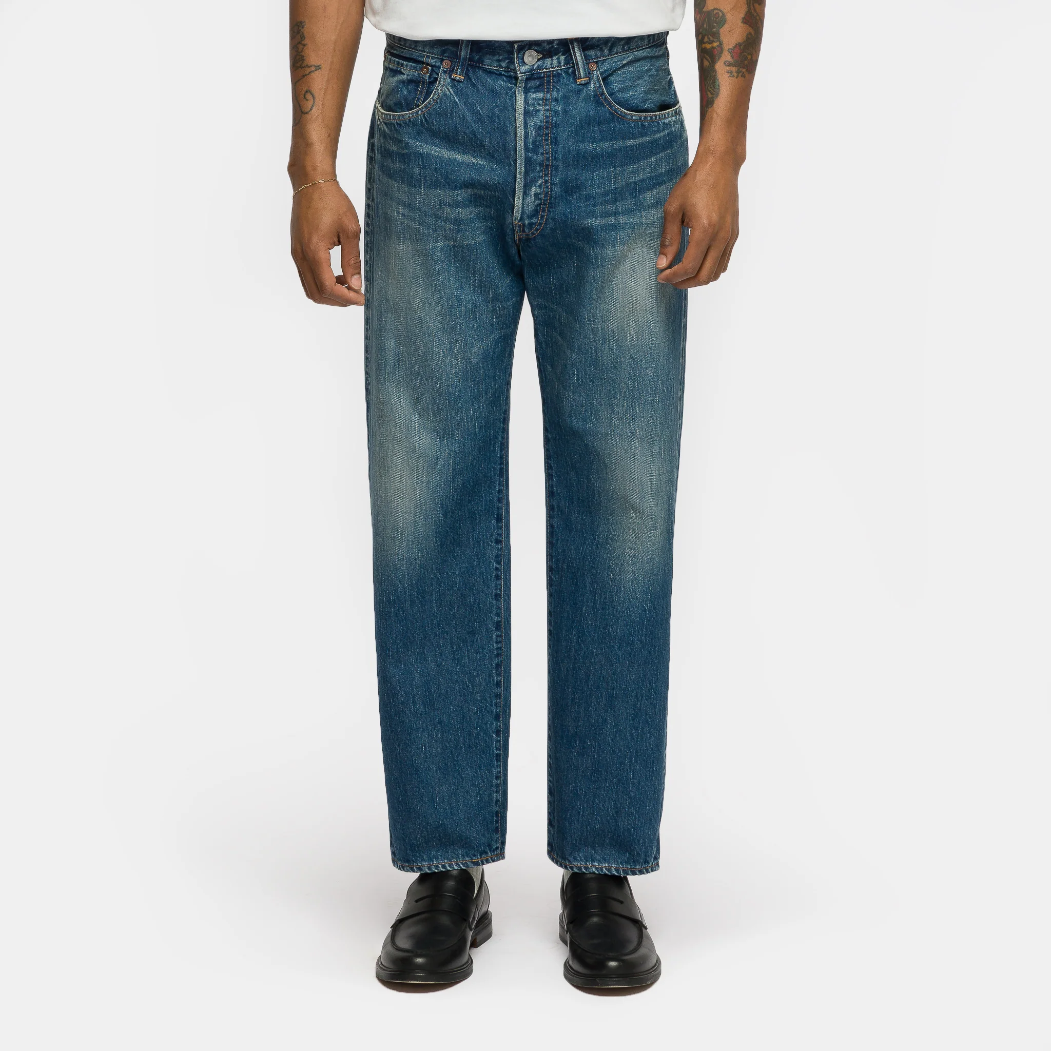 Washed Denim Pants E in Bleach