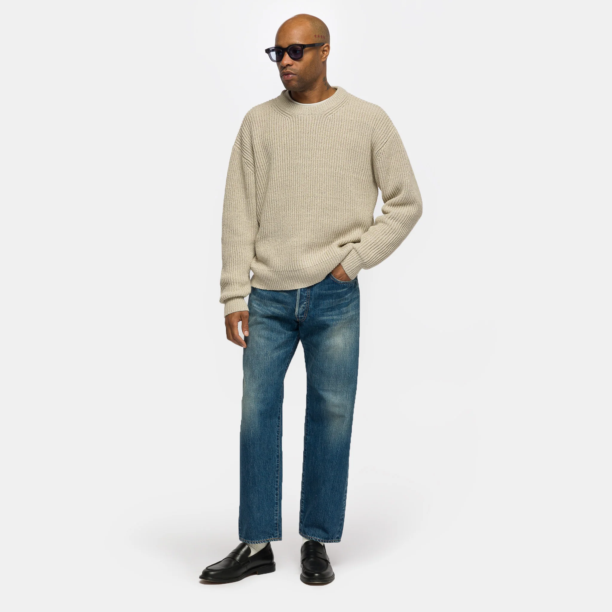 Washed Denim Pants E in Bleach - Image 2