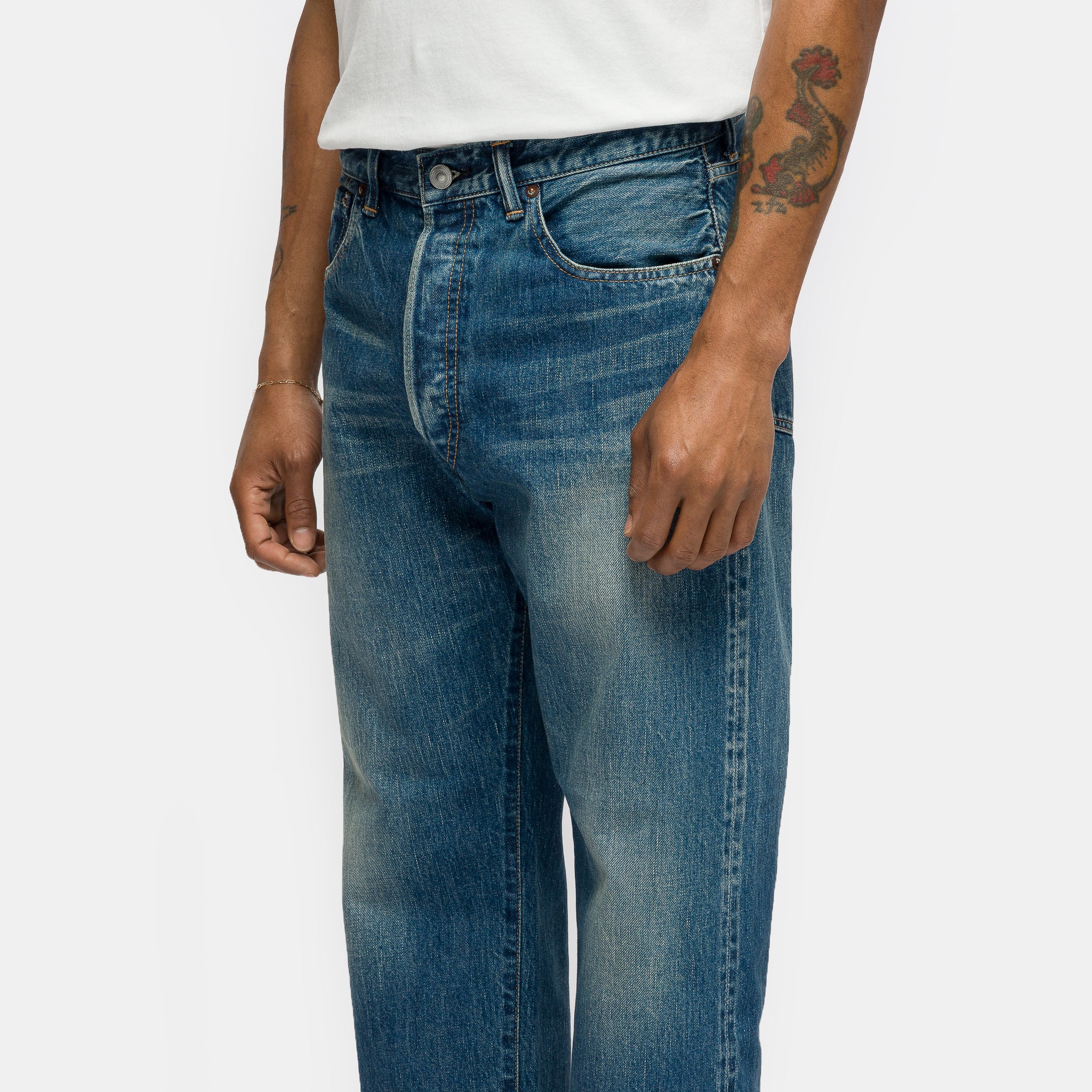 Washed Denim Pants E in Bleach - Image 4