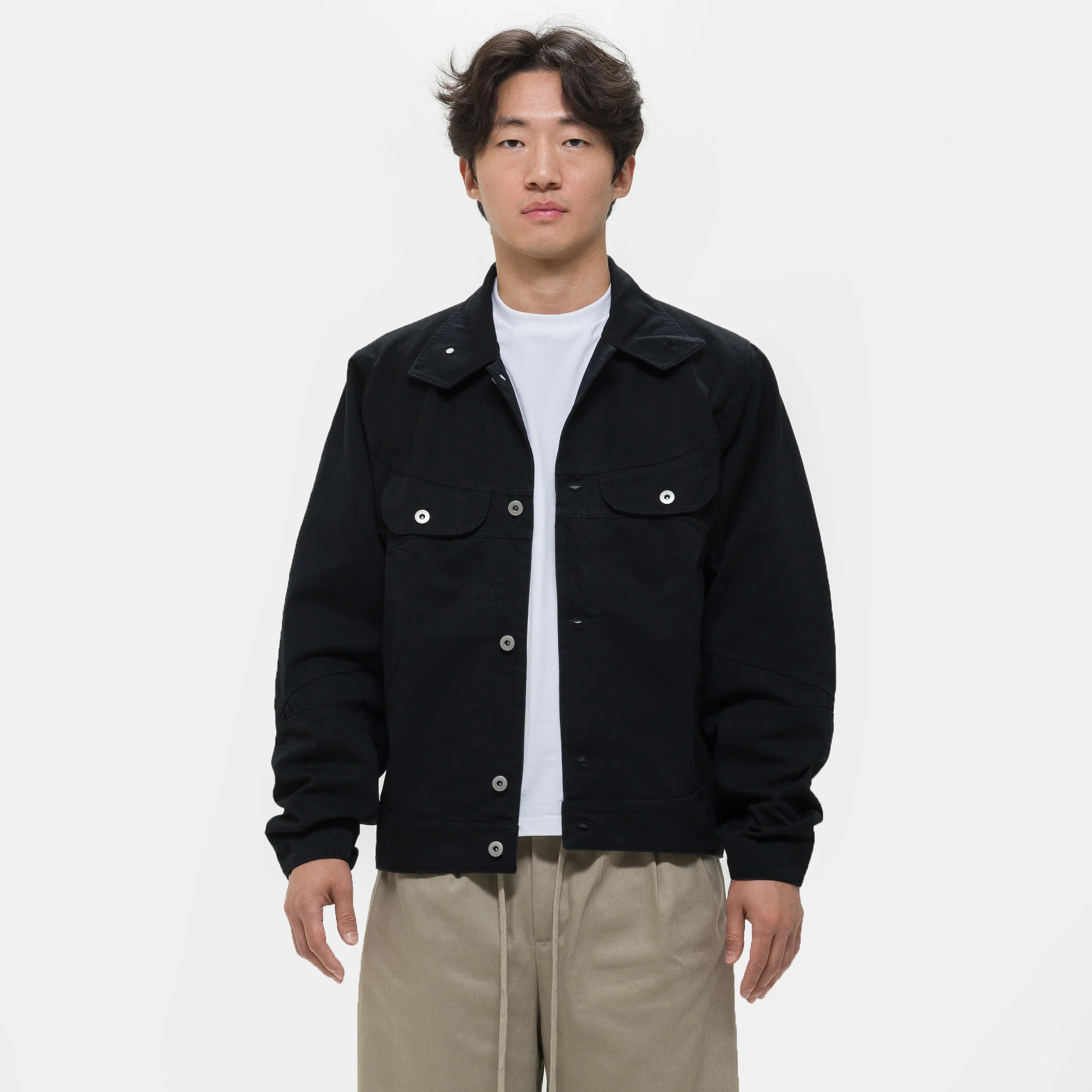 Welder Button Jacket in Black