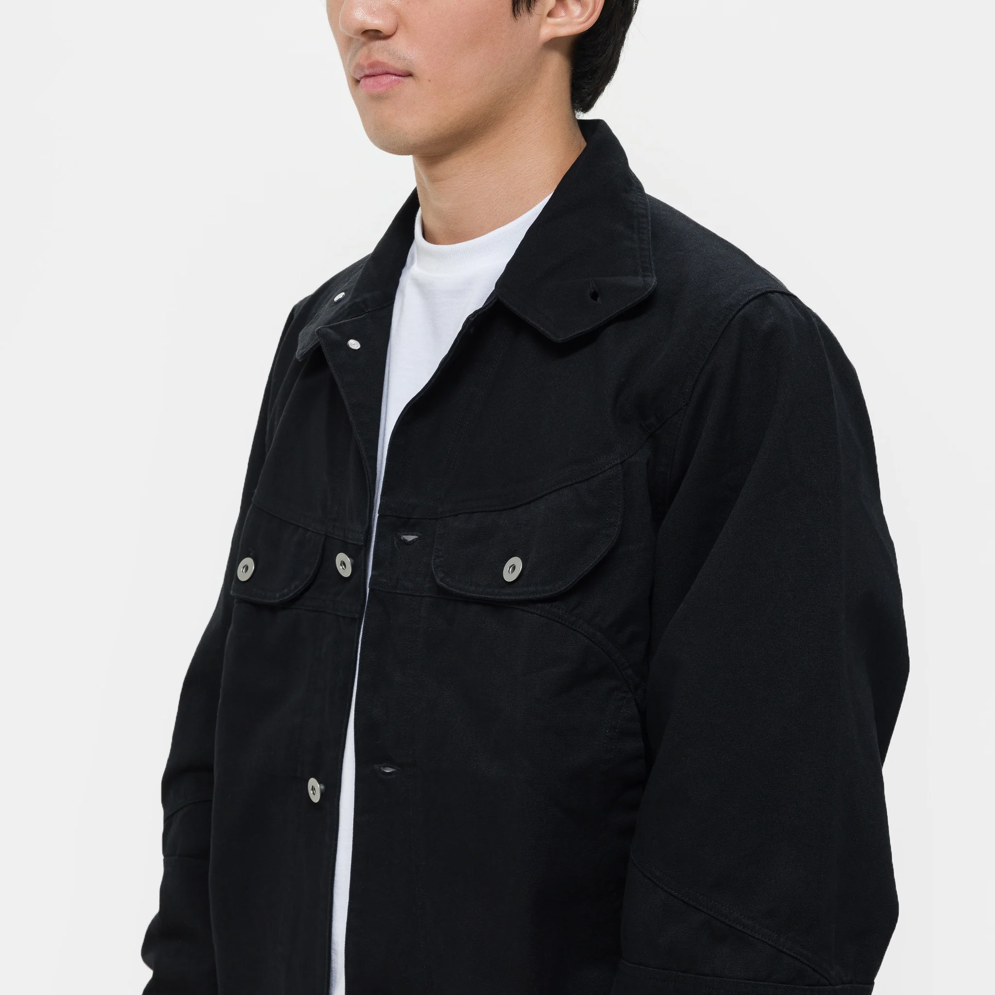 Welder Button Jacket in Black - Image 4