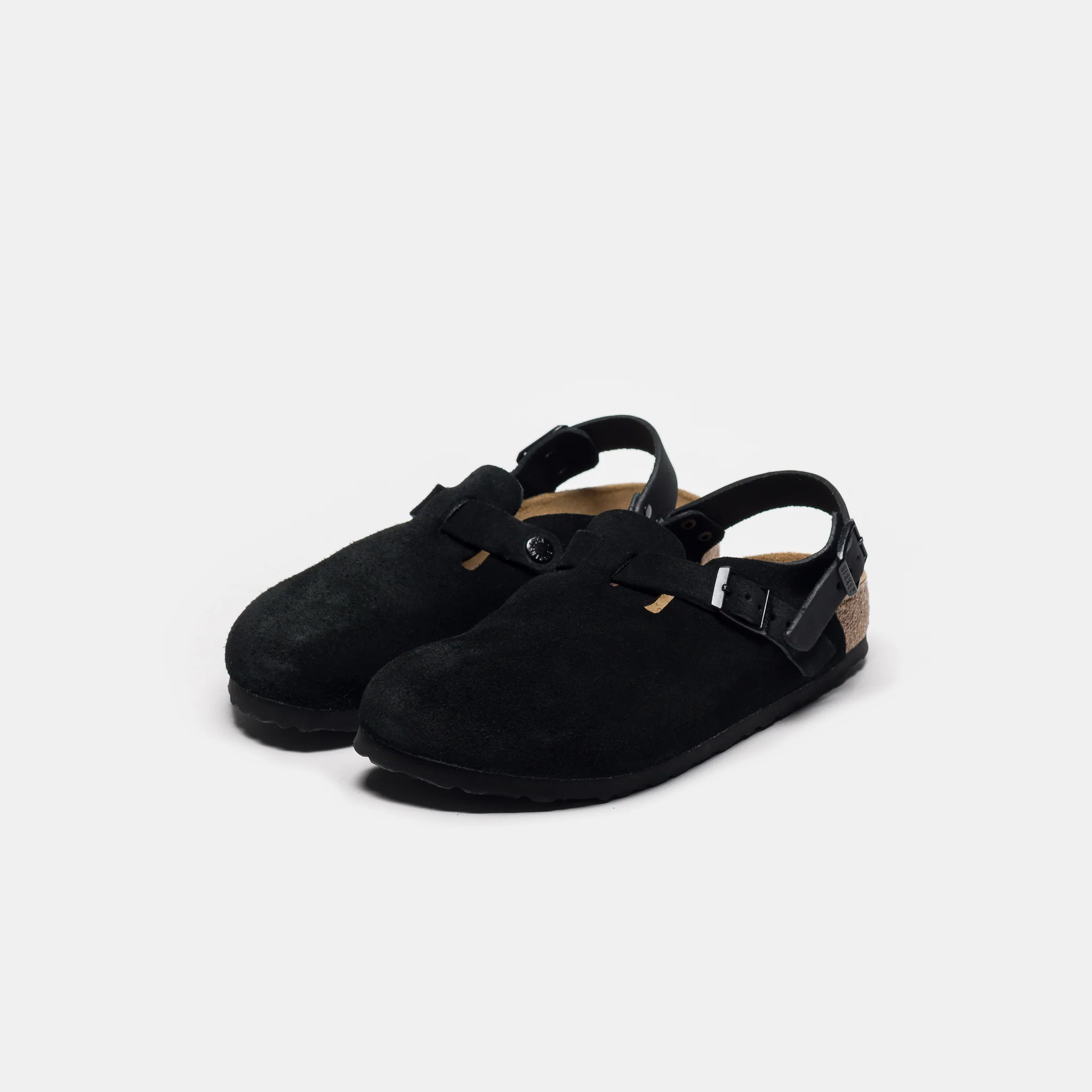 Womens Tokio Suede Clog in Black - Image 3