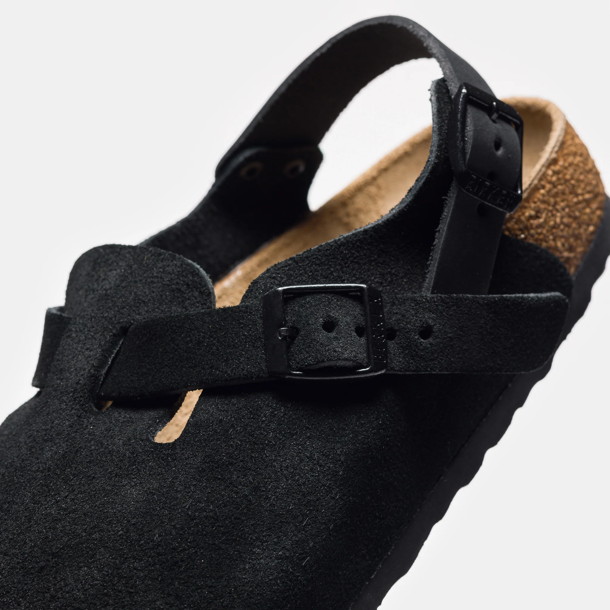 Womens Tokio Suede Clog in Black - Image 5
