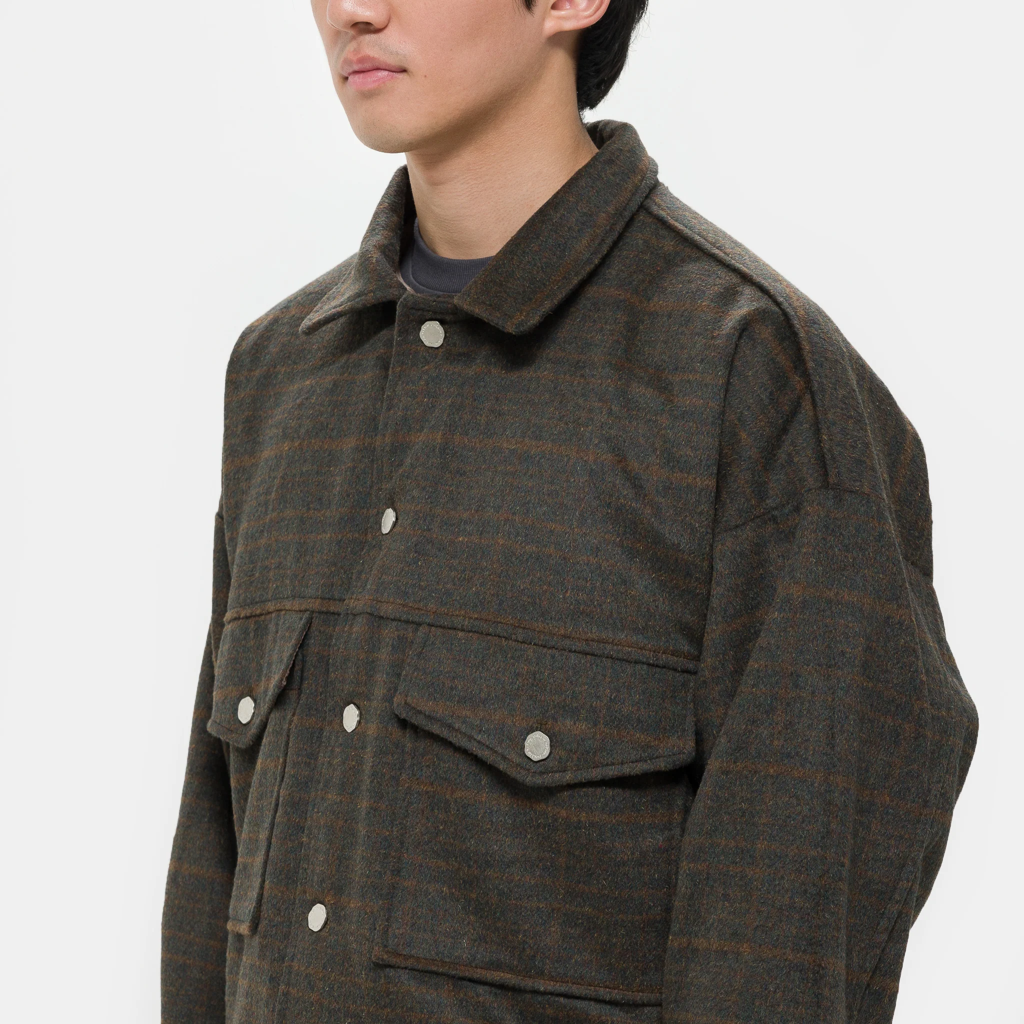 Wool Checkered Jacket in Brown - Image 4